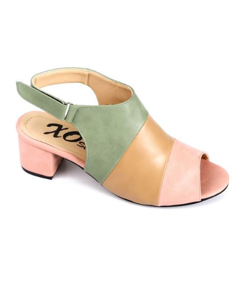 XO Style Faux Leather Heel Sandal For Women - Mint Green