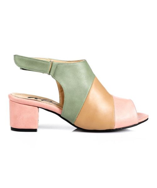 XO Style Faux Leather Heel Sandal For Women - Mint Green