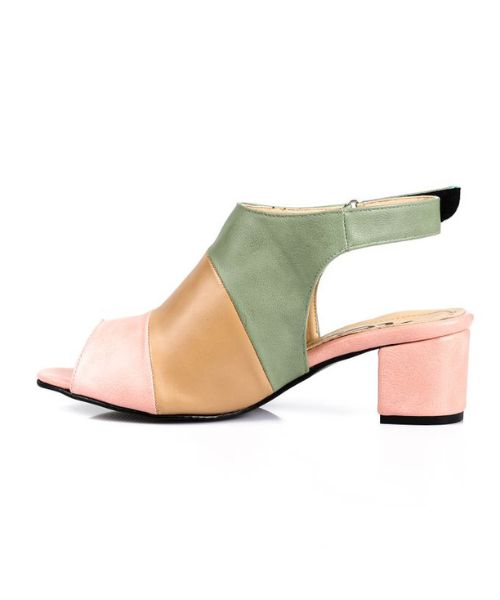 XO Style Faux Leather Heel Sandal For Women - Mint Green