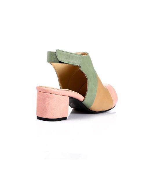 XO Style Faux Leather Heel Sandal For Women - Mint Green