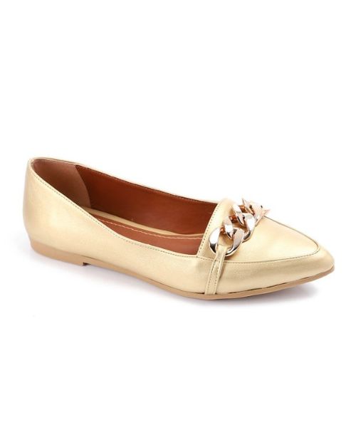 XO Style Decorated Flat Shoes Faux Leather For Women - White