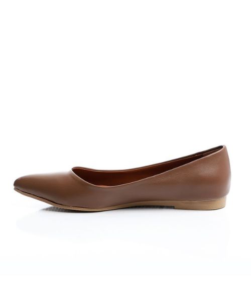 XO Style Solid Flat Shoes Faux Leather For Women - Brown