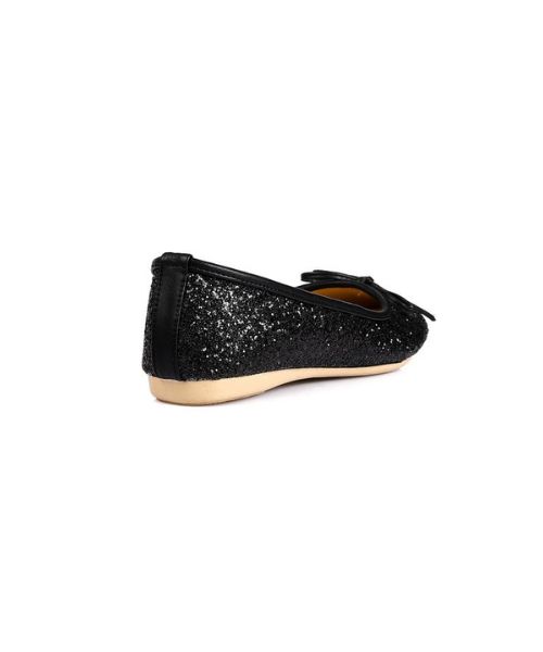 XO Style Decorated With Bow Flat Shoes For Women - Black