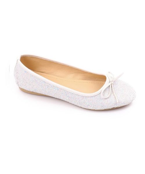 XO Style Decorated With Bow Flat Shoes For Women - White