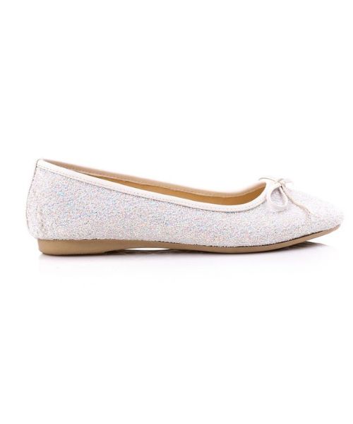 XO Style Decorated With Bow Flat Shoes For Women - White