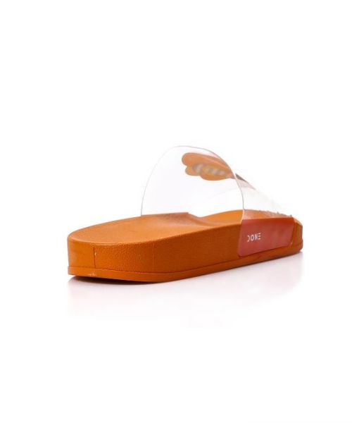 XO Style Printed Sildes Slipper Flat For Women - Orange