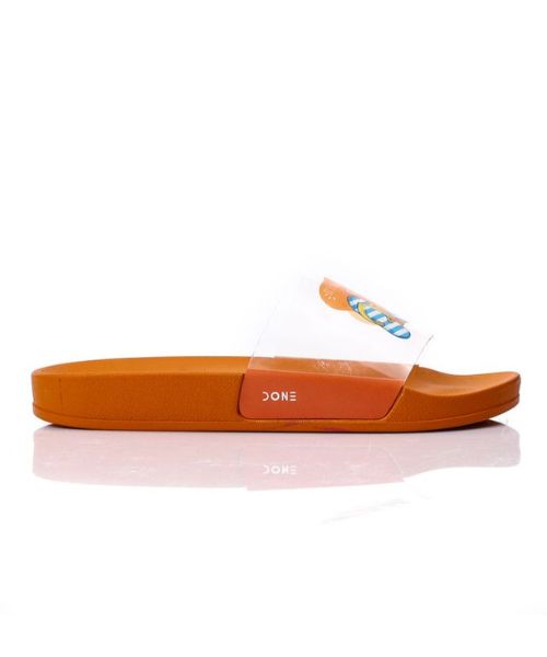 XO Style Printed Sildes Slipper Flat For Women - Orange