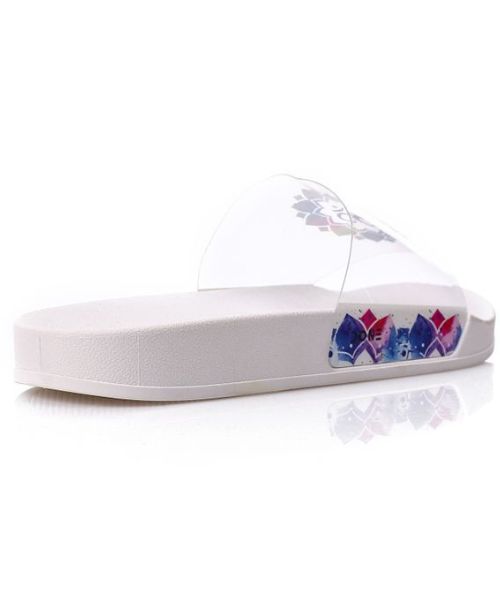 XO Style Printed Sildes Slipper Flat For Women - White