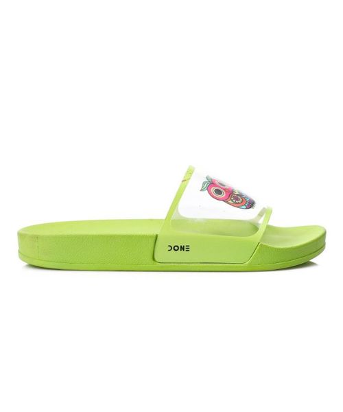 XO Style Printed Sildes Slipper Flat For Women - Lime