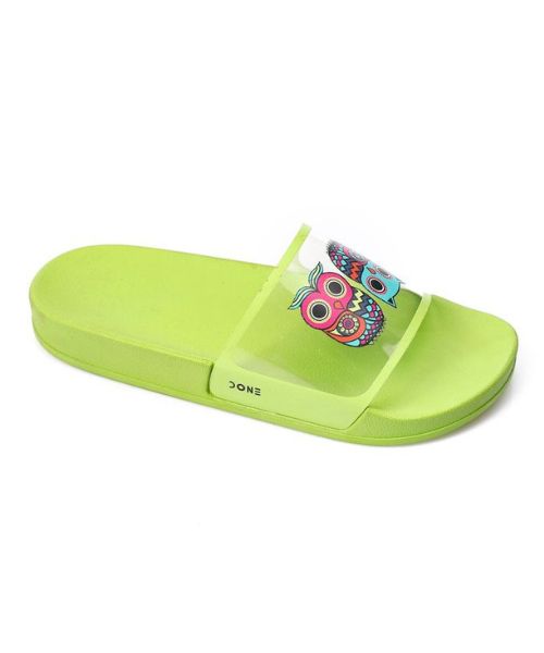 XO Style Printed Sildes Slipper Flat For Women - Lime