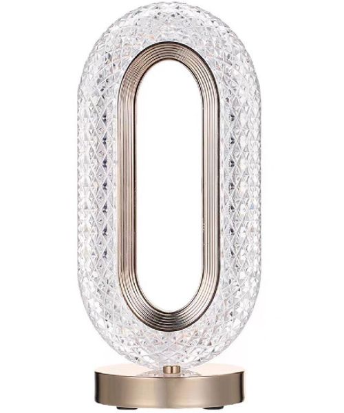 Touch Oval Crystal Lamp With 3 Lighting Levels - Transparent