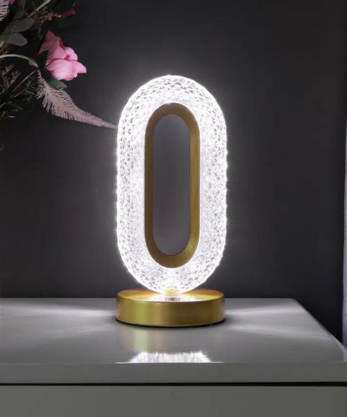 Touch Oval Crystal Lamp With 3 Lighting Levels - Transparent