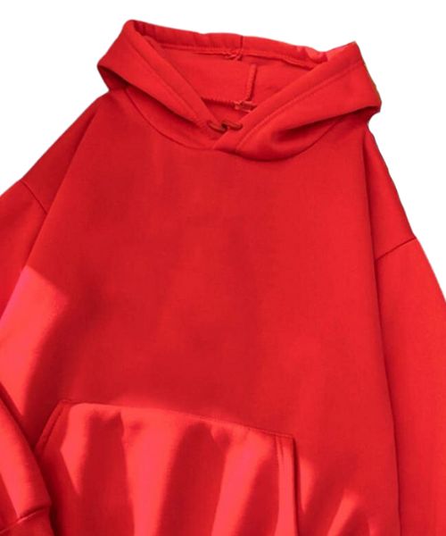 Solid Milton Hoodie Full Sleeve With Capiccio For Women - Red