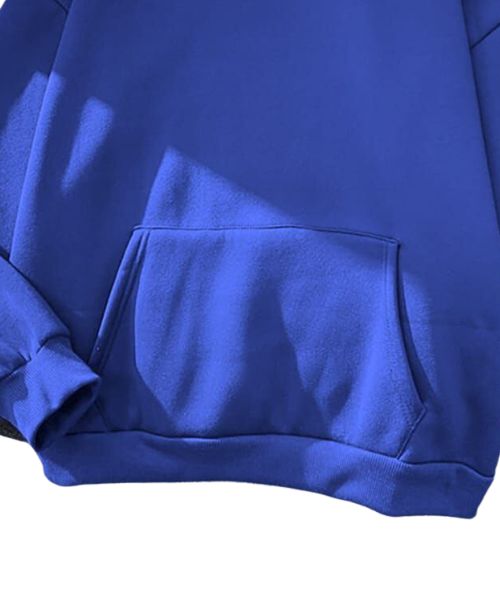 Solid Milton Hoodie Full Sleeve With Capiccio For Women - Blue