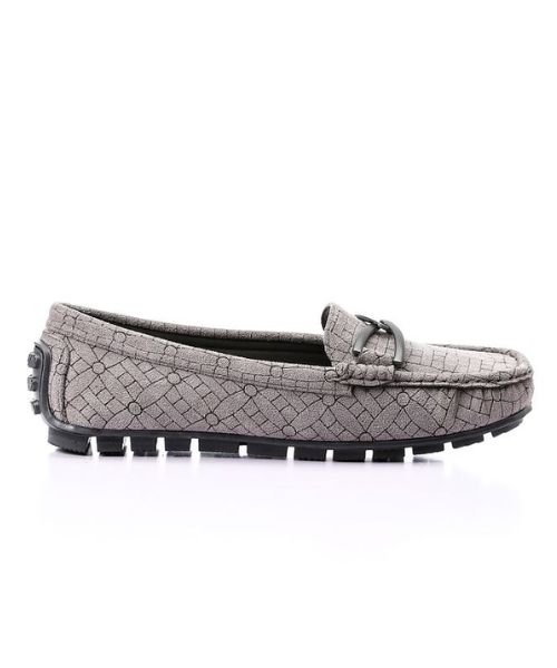 XO Style Patterned Ballerina Shamoa For Women - Grey