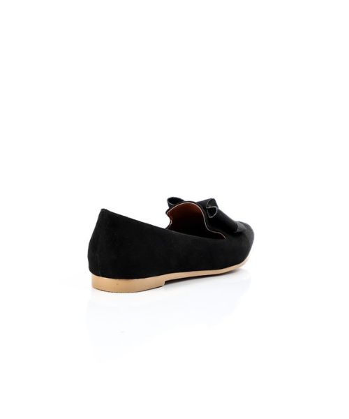 XO Style Decorated With Bow Ballerina Shamoa For Women - Black