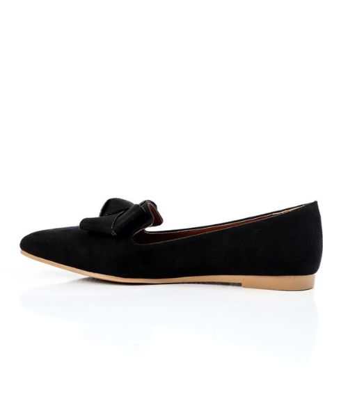 XO Style Decorated With Bow Ballerina Shamoa For Women - Black