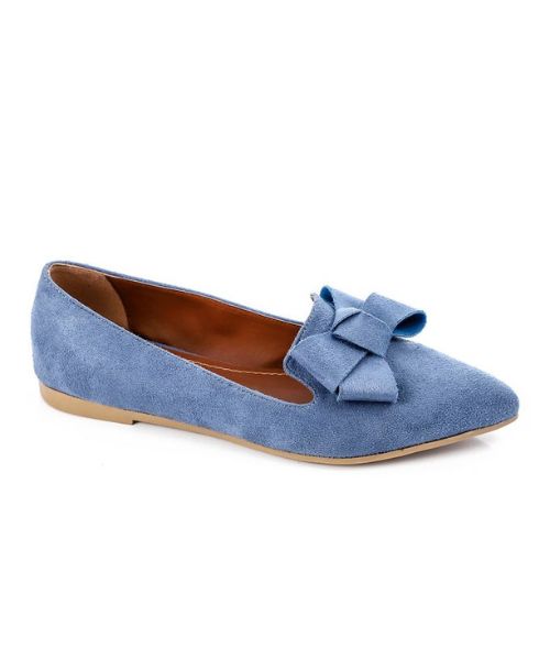 XO Style Decorated With Bow Ballerina Shamoa For Women - Blue