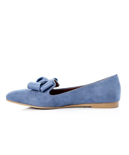 XO Style Decorated With Bow Ballerina Shamoa For Women - Blue