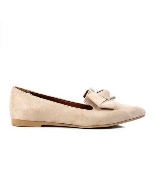 XO Style Decorated With Bow Ballerina Shamoa For Women - Beige