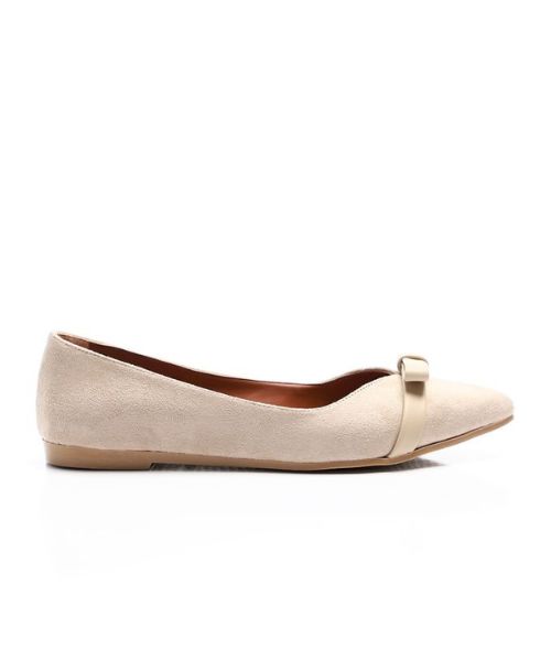 XO Style Decorated With Bow Ballerina Shamoa For Women - Beige