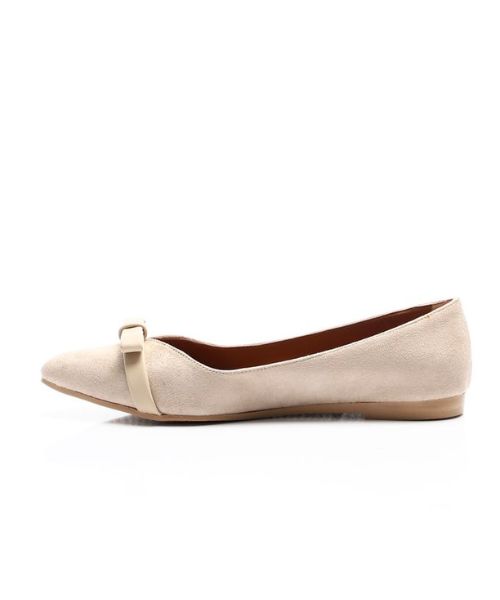 XO Style Decorated With Bow Ballerina Shamoa For Women - Beige