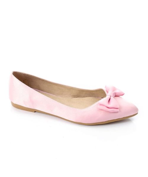 XO Style Decorated With Bow Ballerina Satin For Women - Rose