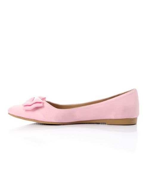 XO Style Decorated With Bow Ballerina Satin For Women - Rose