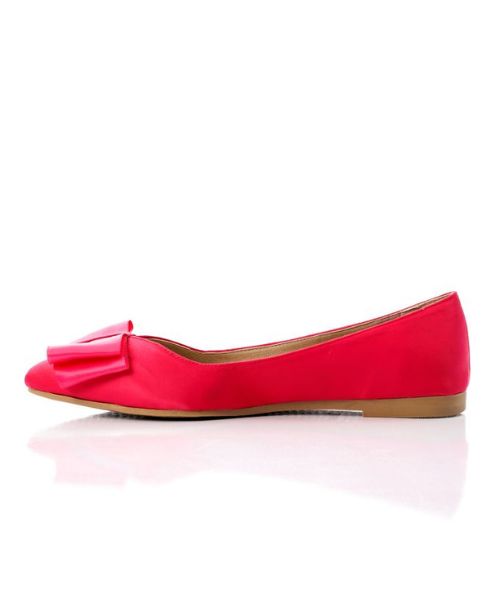 XO Style Decorated With Bow Ballerina Satin For Women - Pink