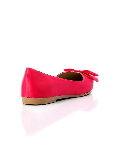 XO Style Decorated With Bow Ballerina Satin For Women - Pink