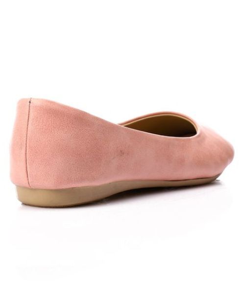 XO Style Solid Ballerina Faux Leather For Women - Rose