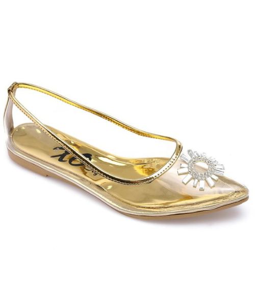 XO Style Decorated Ballerina For Women - Clear Gold