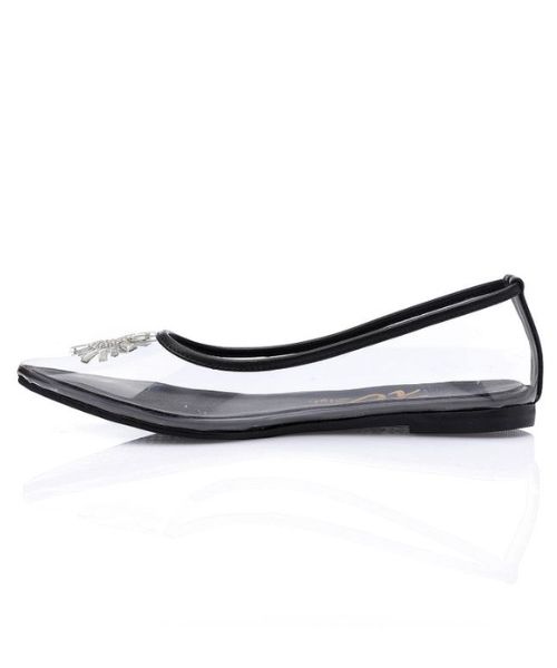 XO Style Decorated Ballerina For Women - Clear Black