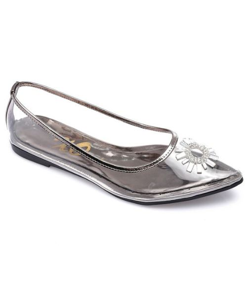 XO Style Decorated Ballerina For Women - Clear Silver