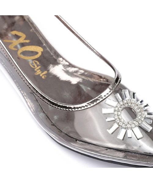 XO Style Decorated Ballerina For Women - Clear Silver
