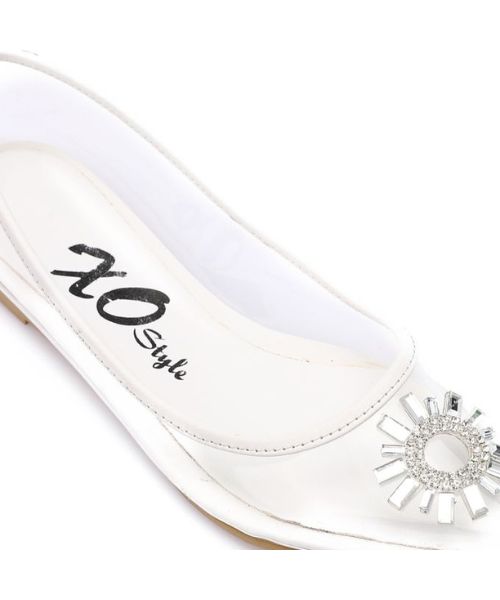 XO Style Decorated Ballerina For Women - Clear White