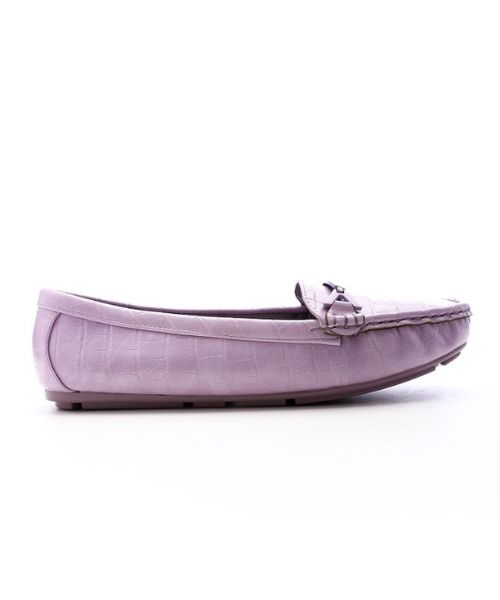 XO Style Patterned Ballerina Faux Leather For Women - Purple