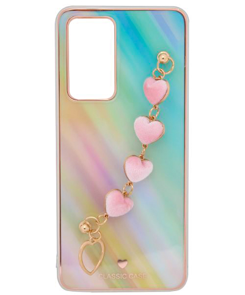 My Choice Sparkle Love Hearts Cover With Strap Bracelet Back Plastic Mobile Cover For Xiaomi Redmi Note 11 Pro - Multi Color