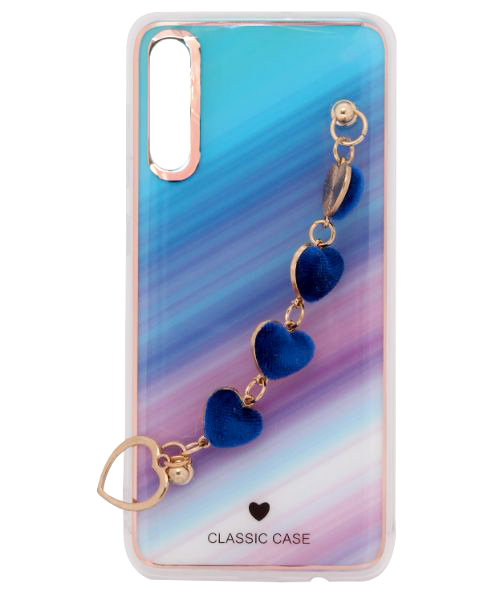 My Choice Sparkle Love Hearts Cover With Strap Bracelet Back Plastic Mobile Cover For Samsung Galaxy A70 - Multi Color