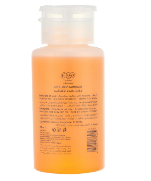 Eva Acetone Nail Polish Remover Peach Fragrance - 200 Ml