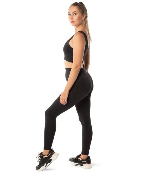 Fit Freak Solid Sport Legging Pants For Women - Black