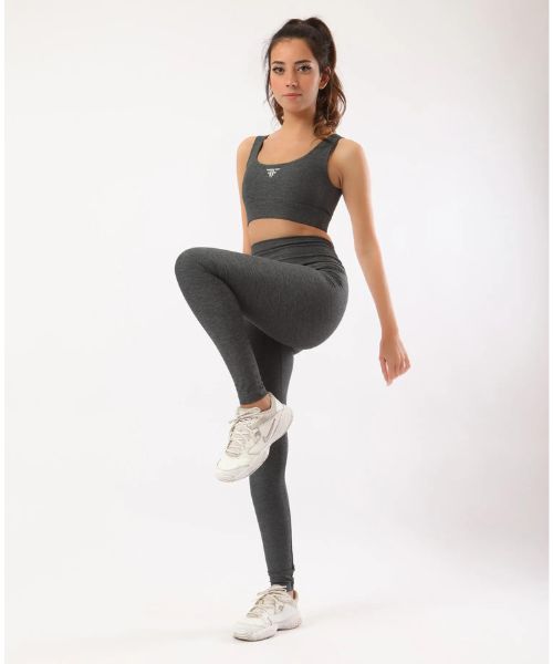 Fit Freak Solid Sport Legging Pants For Women - Dark Grey