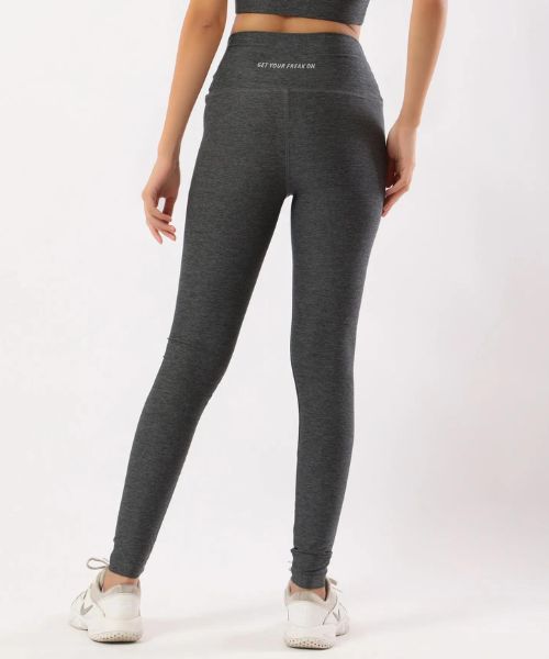 Fit Freak Solid Sport Legging Pants For Women - Dark Grey