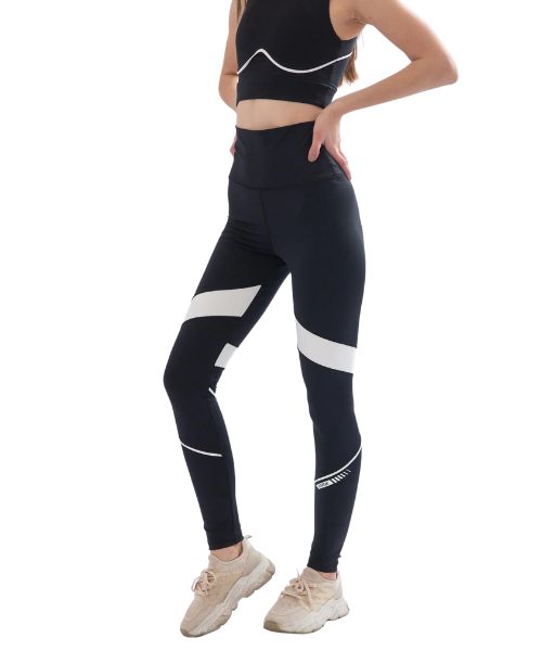 Fit Freak Solid Sport Legging Pants For Women - White Black