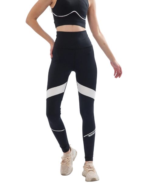 Fit Freak Solid Sport Legging Pants For Women - White Black