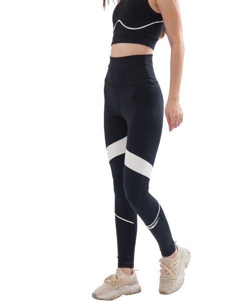 Fit Freak Solid Sport Legging Pants For Women - White Black