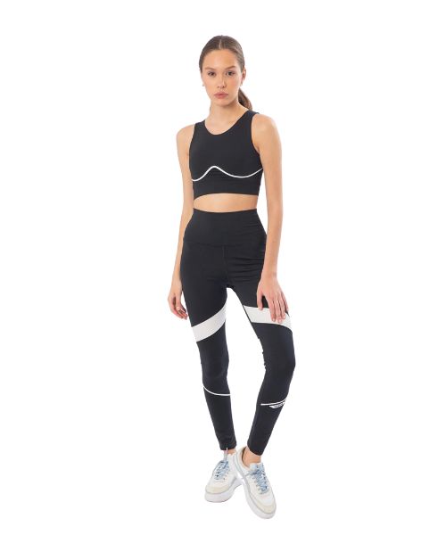 Fit Freak Solid Sport Legging Pants For Women - White Black