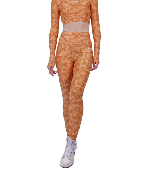 Fit Freak Printed Sport Legging Pants For Women - Dark Orange