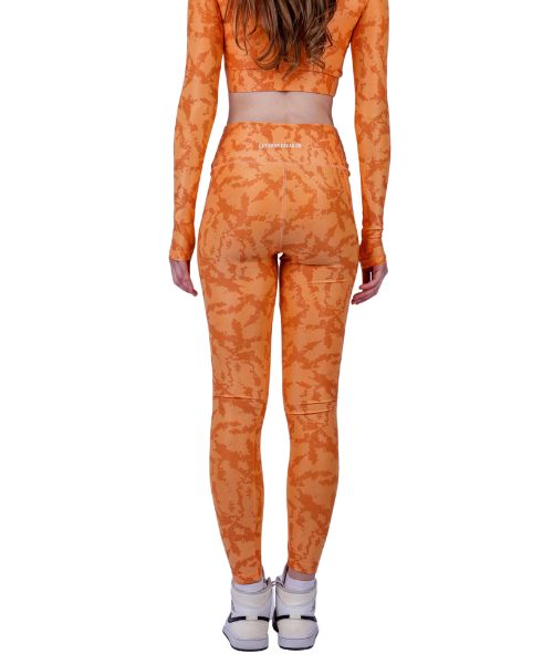 Fit Freak Printed Sport Legging Pants For Women - Dark Orange