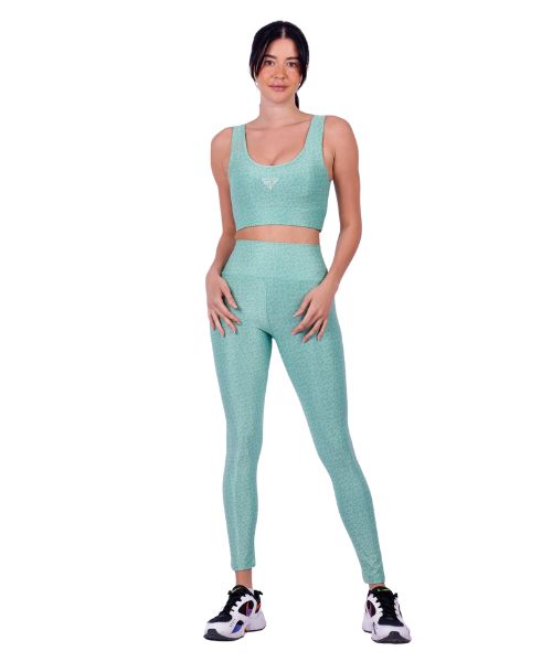 Fit Freak Printed Sport Legging Pants For Women - Mint Green